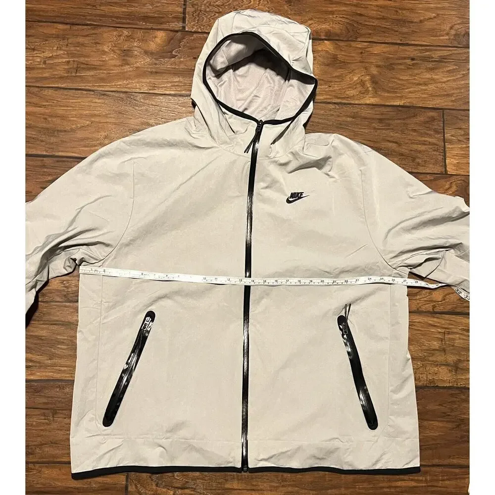 Nike Tech Full Zip Windbreaker Jacket Lined Mens 2XL Gray DQ4340-016 XXL